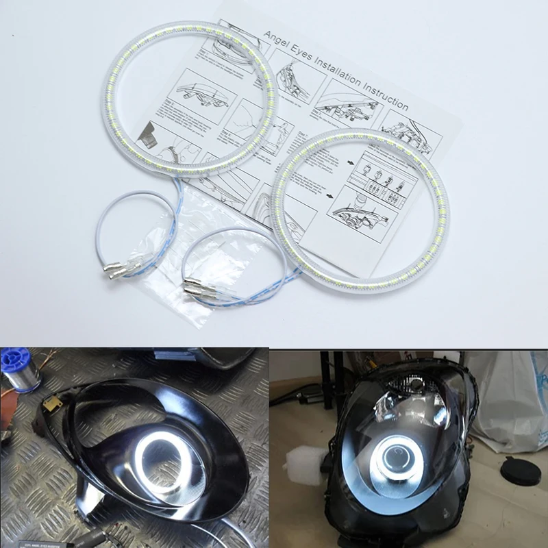 Ultra ryškūs SMD baltos spalvos LED angel eyes halo žiedas rinkinys dienos šviesos DRL Už Alfa Romeo Mito 2008-Automobilių Stilius