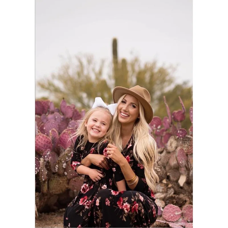 Nauja Vasaros Suknelė 2019 Mados Spausdinimo Mama Ir Dukra Suknelė Laisvalaikio Šeimos Derinti Drabužius Q012