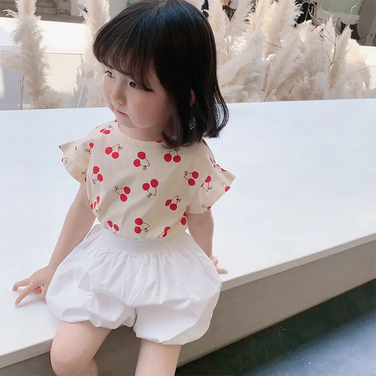 VIDMID Mergina šortai vasarą nešioti užsienio stiliaus šortai, kelnės vaikams, drabužiai nauji vaikų gėlių šortai vaikams coton šortai P779