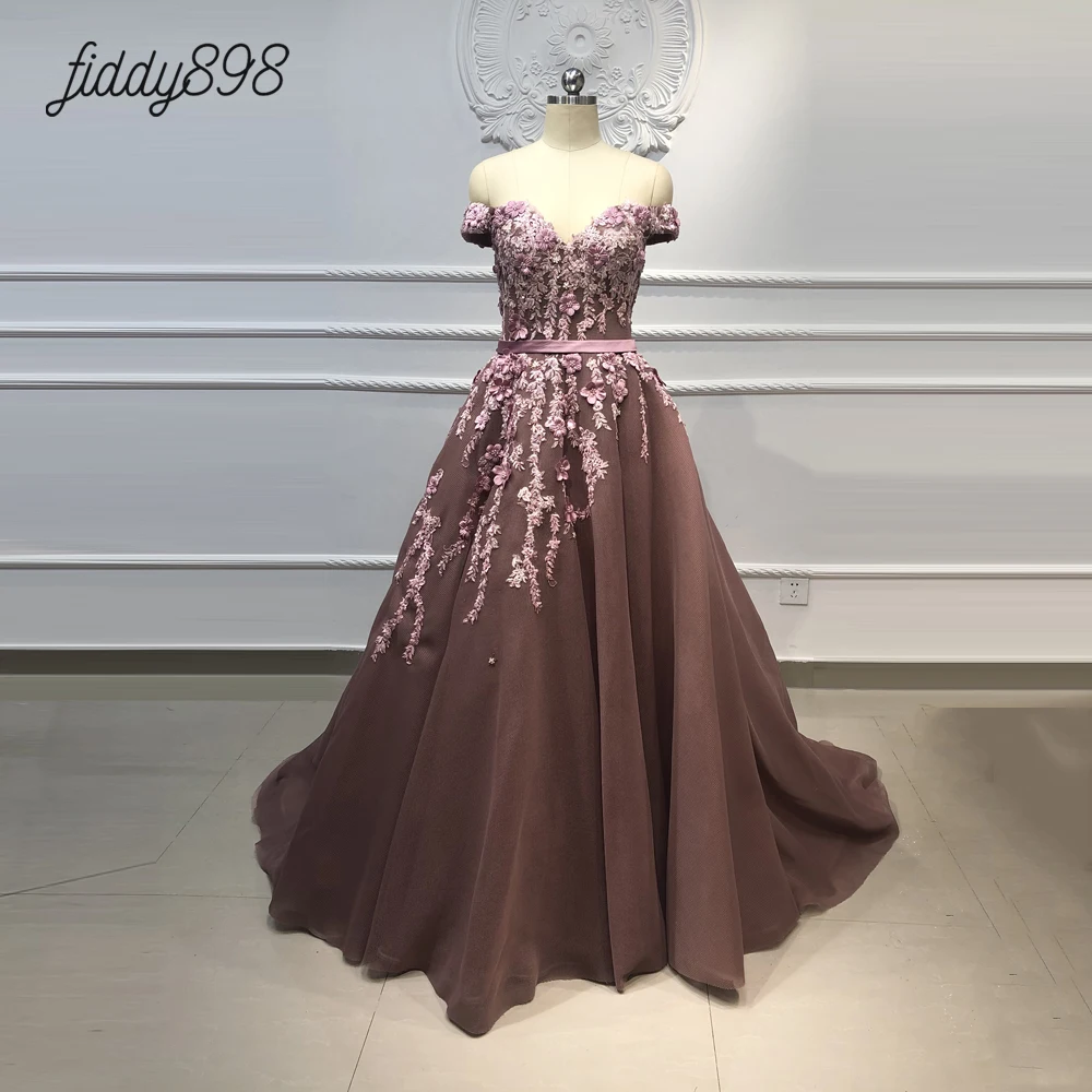 3D Gėlės Off Peties Vakaro Suknelės Ilgai Oficialią Šalies Suknelė Brangioji Prom Dresses 2020 suknie wieczorowe vestidos de noite