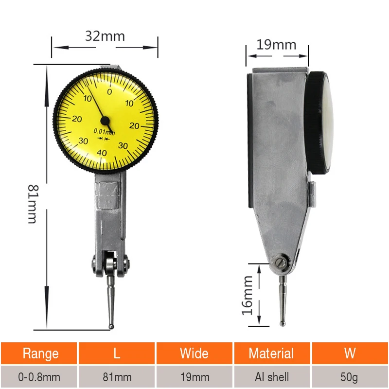 Tikslūs matuoklį Indikatoriaus Tikslumas Metrinių su Suderinta Bėgiai Mount 0-4 0.01 mm Matavimo Priemonė Priemonė