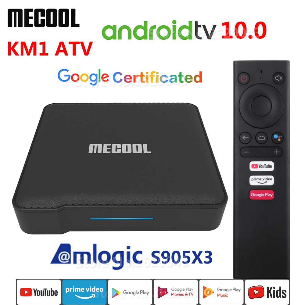 MECOOL KM1 ATV Amlogic S905X3 Android 10.0 TV BOX 4GB RAM, 32GB 64GB ROM wi-fi