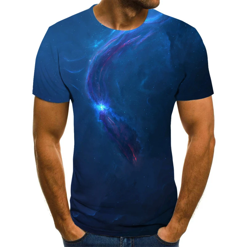 Mados vyriški marškinėliai vyriški Laisvalaikio Vasaros 3DT-Marškinėliai vyriški Žvaigždėtas Dangus Viršų O-Kaklo, Marškinių Dydį, Streetwear