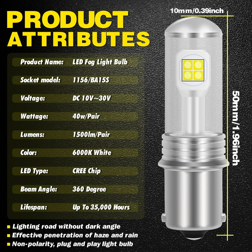 Super Šviesus 40W Canbus P21W 1156 LED Lemputės 1157 už modernizuoti priekinės vaz 2013 2105 2106 2107 2108 2109 2110 2111 2112 2115 Atbulinės eigos šviesos