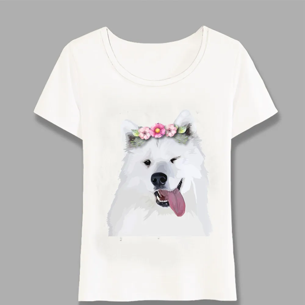 Nauja Vasaros Mados Moterų trumpomis Rankovėmis Gana Samoyed Šunų T-Shirt Juokinga Dizaino Lady Viršūnes Naujovė Mergina Tees Harajuku