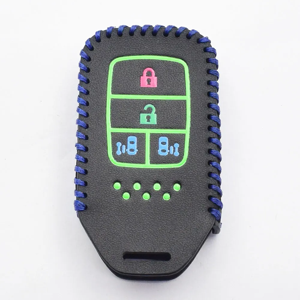 Švytinti Oda Automobilių Klavišą Padengti Honda Odyssey 4 Mygtukai Smart Remote Keyless Fob Raštas Atveju Keychain Krepšys, Auto Priedai