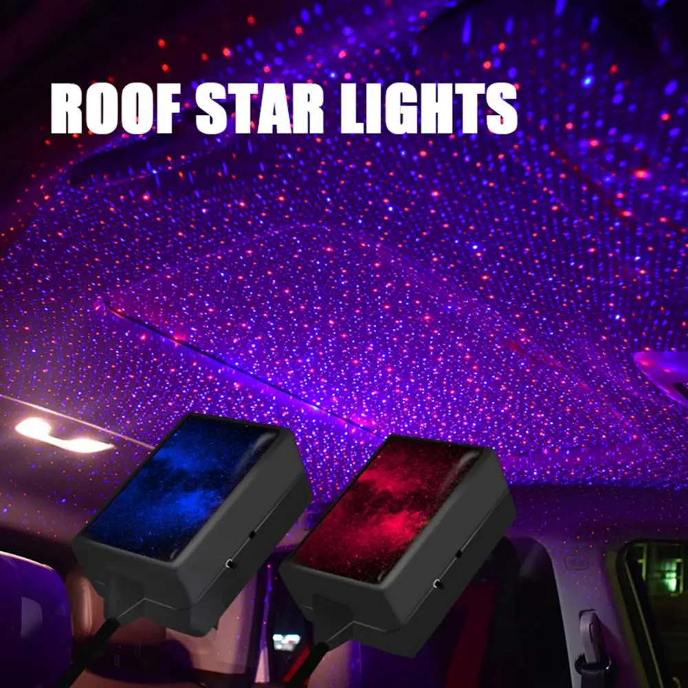 Raudona/Mėlyna USB Automobilių Žvaigždę Danguje Naktį, Šviesos, Žvaigždėtas Dangus Galaxy Projektoriaus Lempos Jungiklis Naktį LED Lempos Projekcija Namų Puošybai
