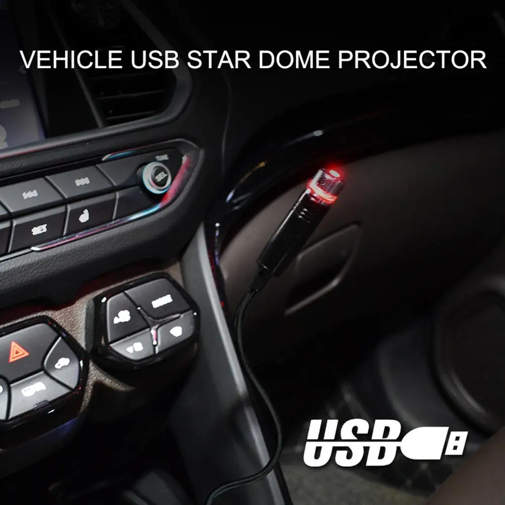 Raudona/Mėlyna USB Automobilių Žvaigždę Danguje Naktį, Šviesos, Žvaigždėtas Dangus Galaxy Projektoriaus Lempos Jungiklis Naktį LED Lempos Projekcija Namų Puošybai