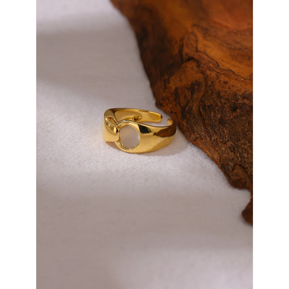 Yhpup 2021 Vestuvinį Žiedą Mados Aukso Metalo Atidarymo Žiedas Prašmatnus Vario 14 K Bagues Pour Femme Papuošalai Jubiliejų Dovana Moterims