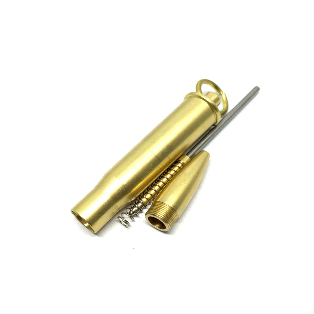 1 Vnt Lauke Rašymo Priemonės EDC Žalvario Kulka Modelis Cilindrinis Varžtas Tušinukas Mini Keychain Pen