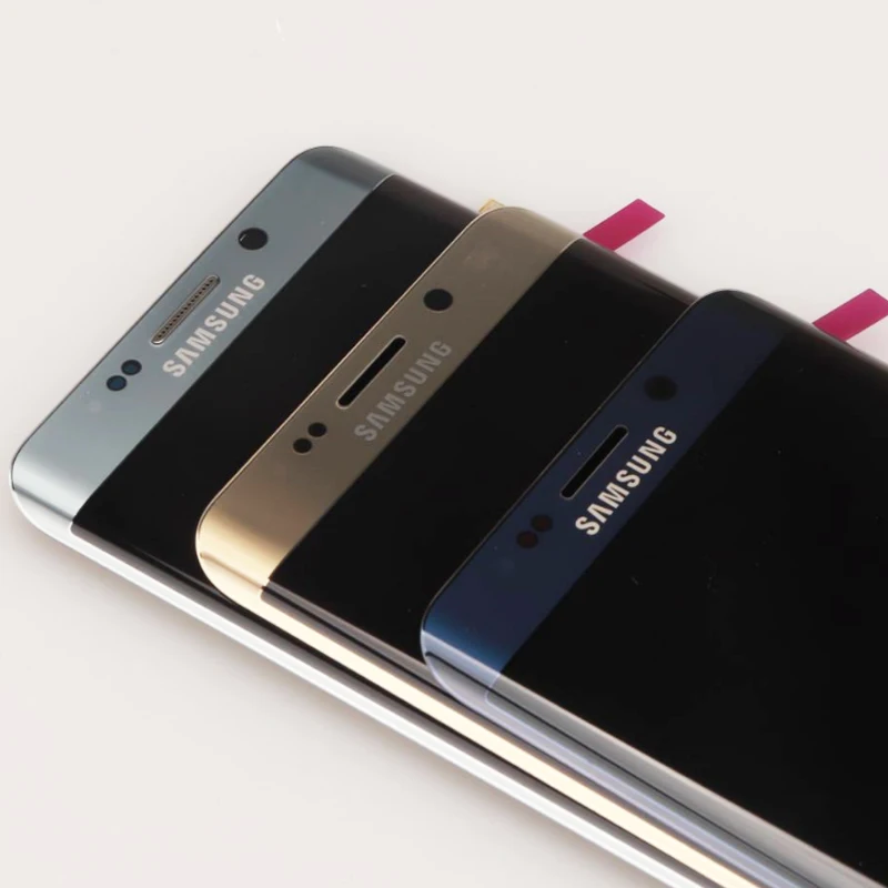 Originalus LCD Ekranas Samsung Galaxy S6 krašto Plius LCD Ekranas G928 G928F Jutiklinis Ekranas skaitmeninis keitiklis komplektuojami Su Rėmo