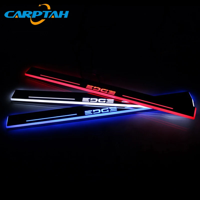 CARPTAH Apdaila Pedalo Automobilių Eksterjero Dalys, LED Durų Slenksčio Nusitrinti Plokštė Kelias Dinaminis Streamer šviesos 