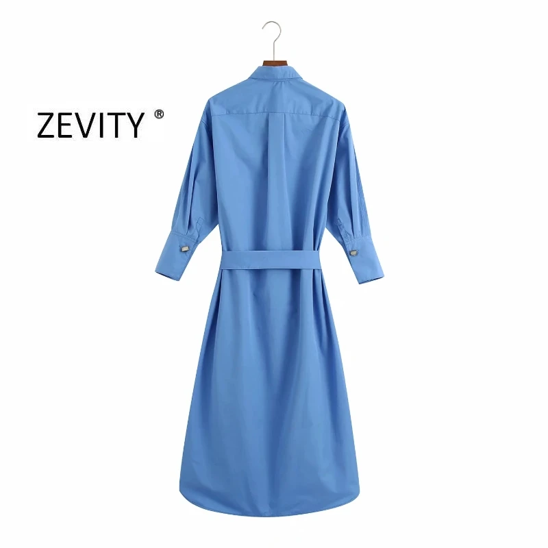 Zevity moterų mados kietas sagtys varčias marškinėliai suknelė, prašmatnus office ponios trys ketvirtį krūtinėmis atsitiktinis slim padalinta suknelės DS4155