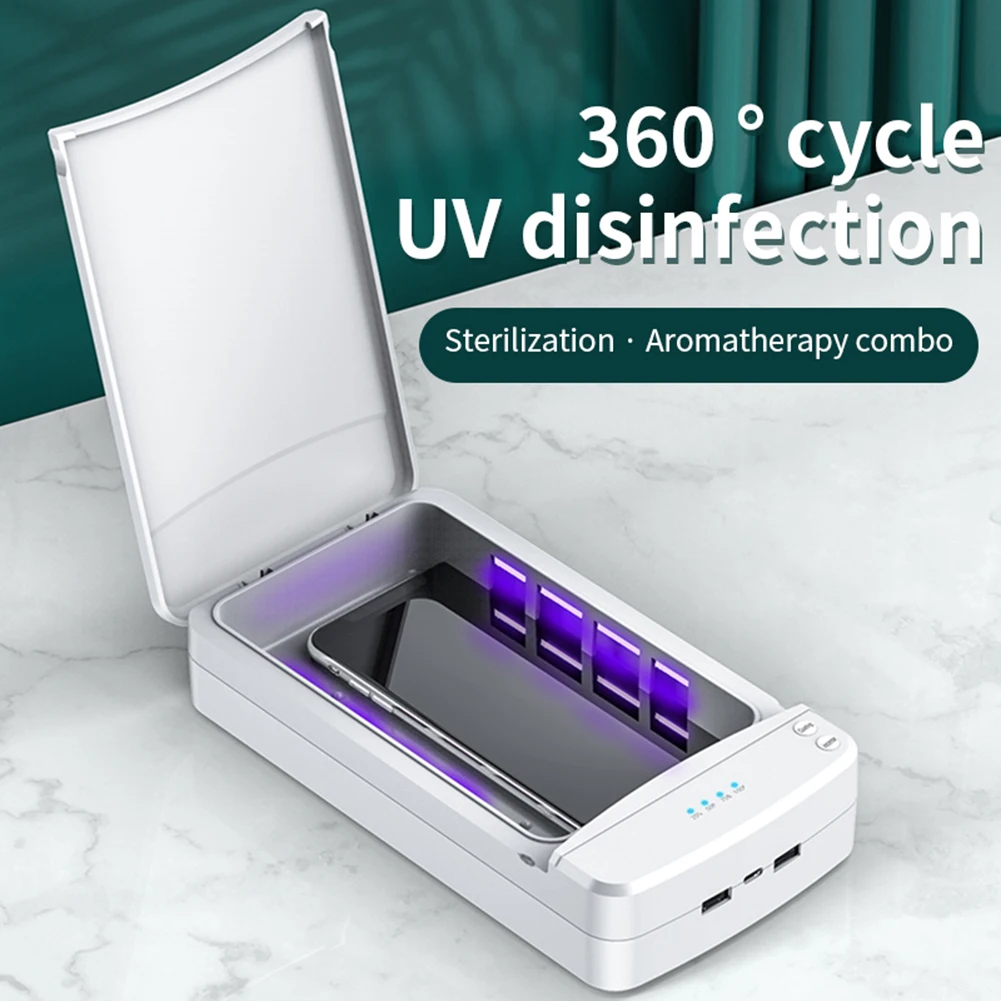 4 LED UV Mobiliojo Telefono Dezinfekavimo Atveju Daugiafunkcinis Nešiojamas Ultravioletinių Sterilizavimo Dėžutė mobiliųjų Telefonų 6.6 colių