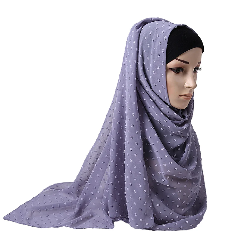 Luxuey Pom Pom Burbulas Šifono Hijab Šalikas Moterims Ilgas Šalikas Wrap Musulmonų Lankelis Maxi Islamo Sjaal 180*70cm