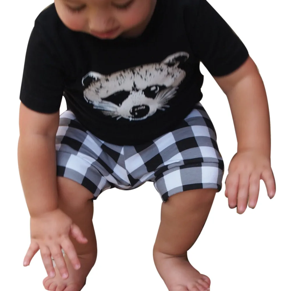 Nauja vasaros vaikų kostiumas berniukui fox galvos pledas dryžuotas marškinėliai kostiumas atsitiktinis mados, sporto, vaikų drabužiai mielas animacinių filmų rinkiniai