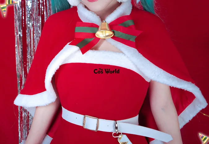 Vocaloid Sniego Miku KALĖDOS Kalėdų Žiemos Apsiaustas Suknelė Przybornik Anime Cosplay Kostiumai