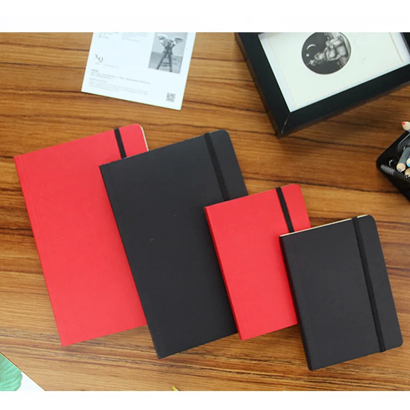 Cuaderno en blanco negro A5, A6, diario creativo, diario paprasta engrosado, cuaderno de bocetos, libreta pintada a mano
