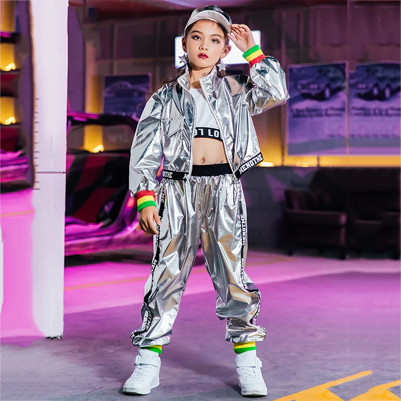 Džiazo Šokių Drabužiai Mergaitėms Mados Bamba Dėvėti Vaikų Hip-Hop Nustatyti Vaikų Cheerleaders Etapo Rezultatus Kostiumai YB1184