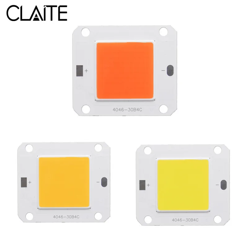 CLAITE 50W COB LED Lustas Visą Spektrą Augalų Auga Šviesos Balta / Šiltai Balta DC12V-14V 
