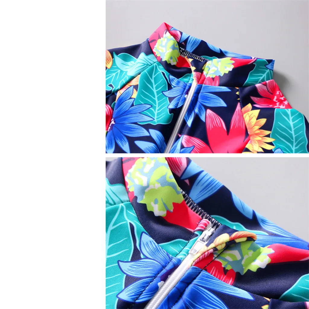 Lapų Spausdinimo Vienas Gabalas Mergaičių maudymosi kostiumėlį Nustatyti, O kaklo, ilgomis Rankovėmis Gėlių Spausdinti Bodysuit maudymosi Kostiumėliai Su Plaukimo Kepuraitė Merginų Paplūdimio #20