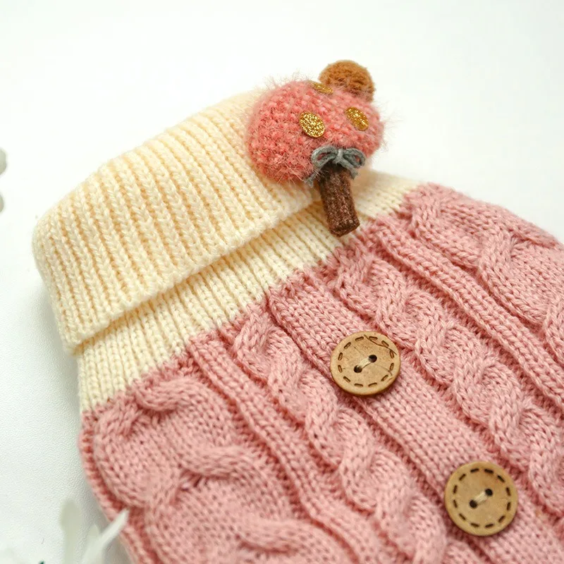 Šunų drabužius žiemos drabužių naminių reikmenys drabužiai Kačių Pavasarį ir Rudenį mažylis naują mygtuką megztinis