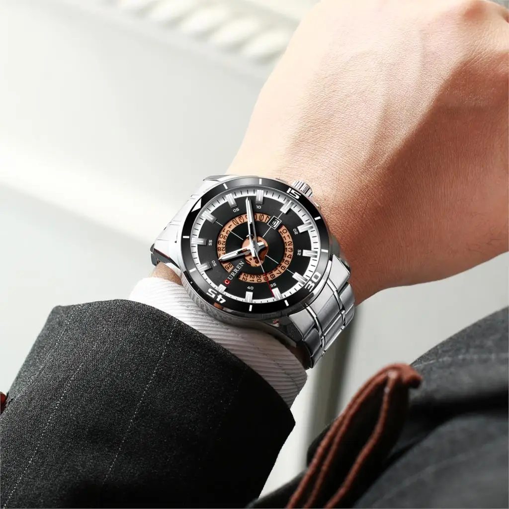 Naujas CURREN Sporto Dizaino Laikrodžius Vyrams, Prabangos Prekės Kvarcinis Laikrodis su Nerūdijančio Plieno Laikrodis Mados Ponai Žiūrėti Relojes