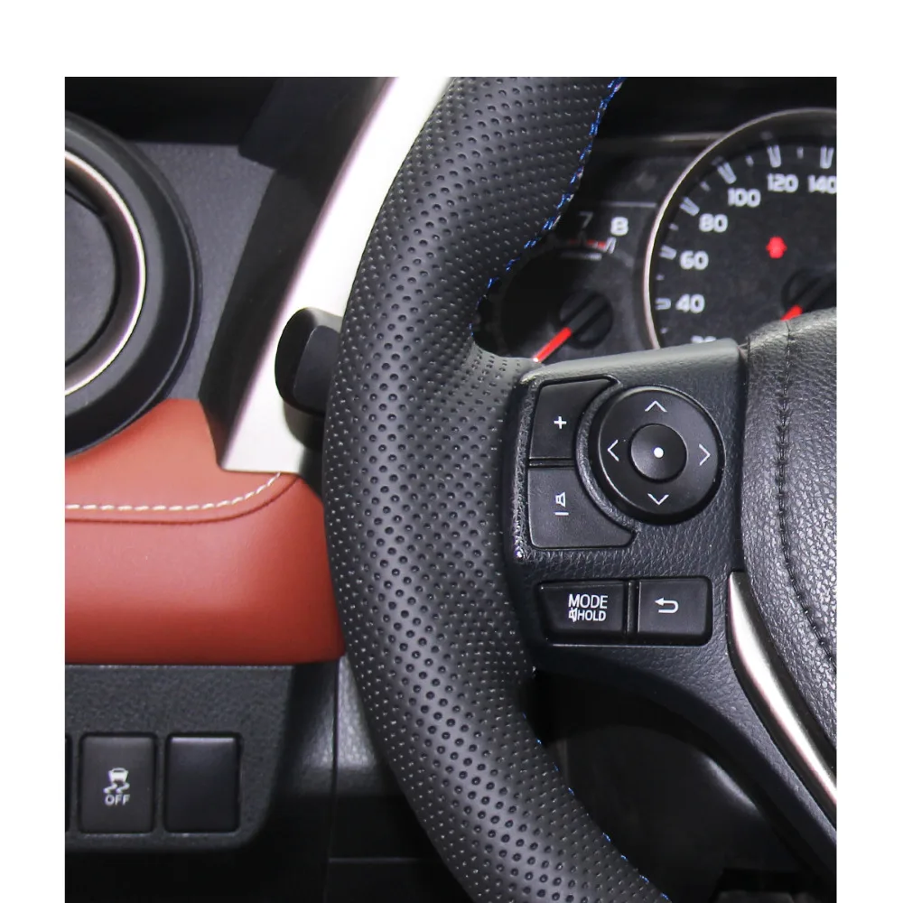 Black PU Dirbtinė Oda Automobilių Vairo Dangtelis Toyota RAV4 Corolla Auris 2012-2019 Isis Corolla mp Scion mp-2016