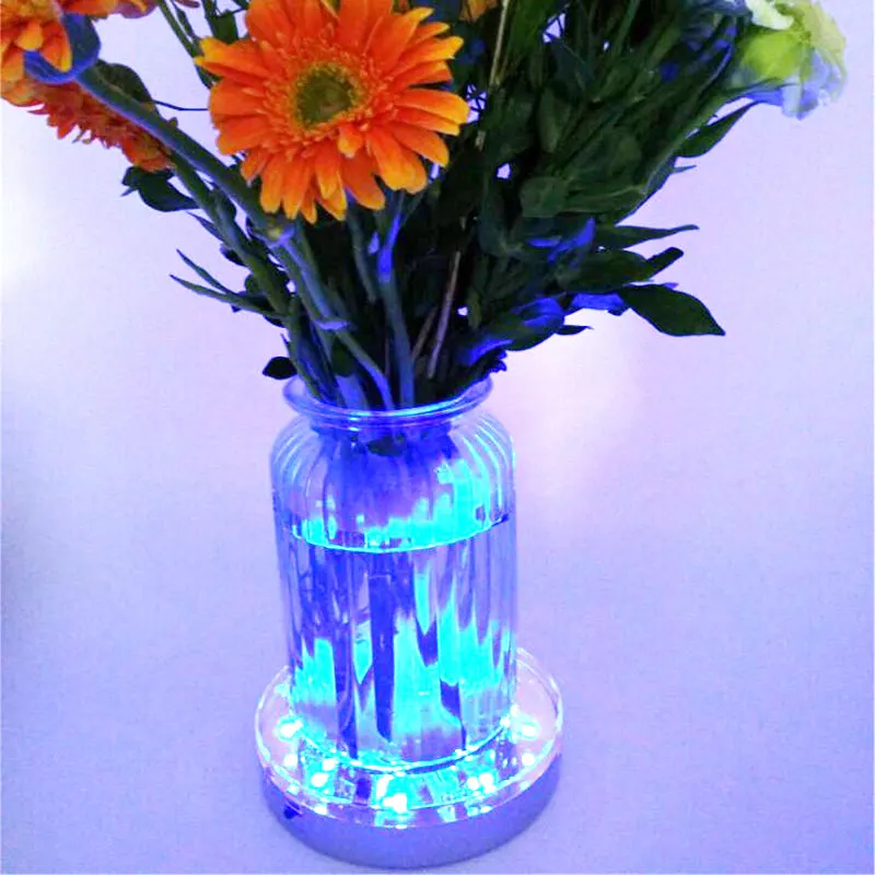 1PC 6inch LED Stiklo Shisha Kaljanas vaza Šviesos pagrindas daugkartinio Įkrovimo Baterija maitinamo led lemputė su nuotolinio valdymo kelių spalvų