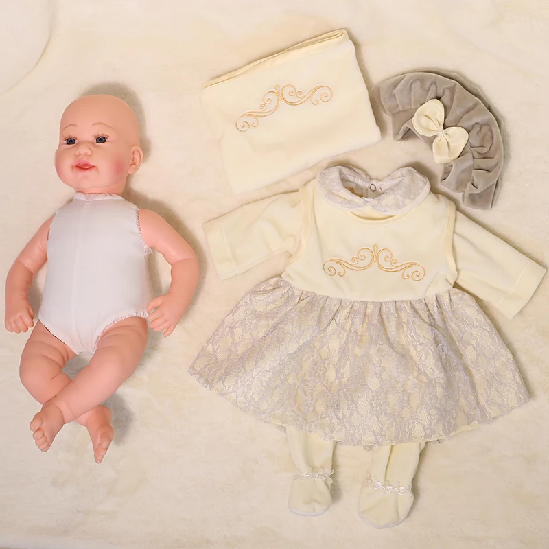 45CM Šypsena Veide Reborn Baby Doll, Nr. Funkcija Bebe Lėlės su Kilimų Princesė Dress Minkšti Silikoniniai Žaislai Gyvenime, Pavyzdžiui, Nekilnojamojo Baby Doll