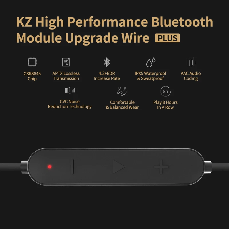 KZ Belaidžio Bluetooth4.2 Kabeliu Atnaujinti Modulis Vielos 2PIN/MMCX Su Mikrofonas ASX ZSX EDX AS16 ZS3 ZSN PRO ZST X ZS10 C10, C12