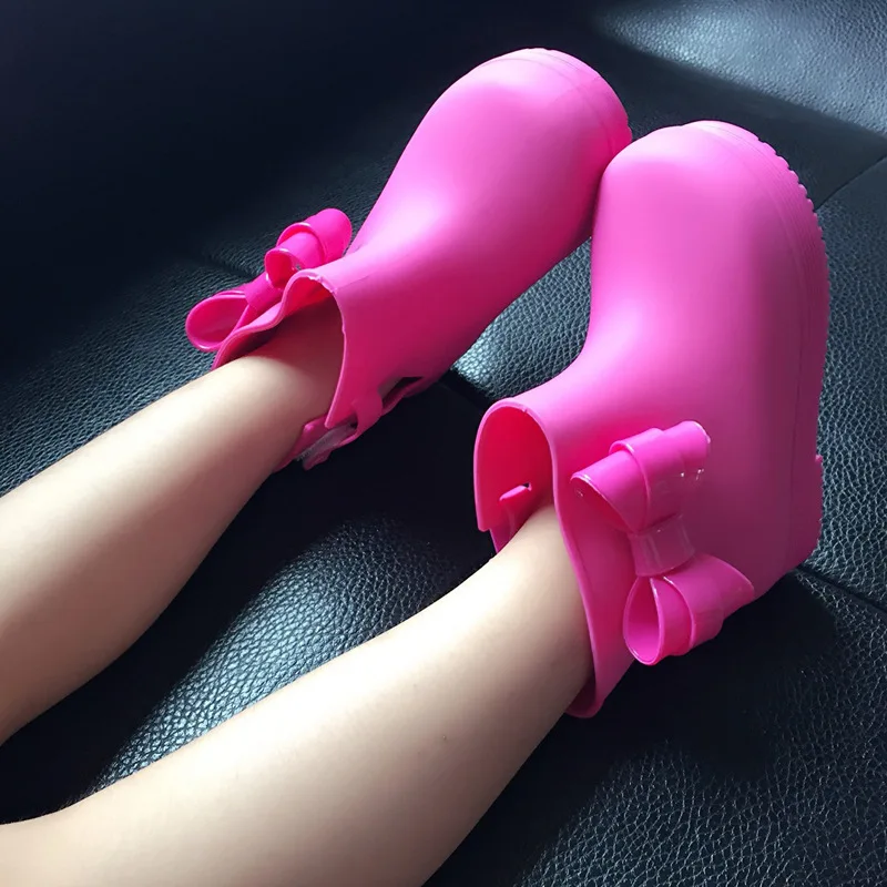 4 spalvų lietaus batai 2020 Naujas neslidus, želė lietaus batai berniukams, mergaitėms lankas batai jelly baby vandens batai