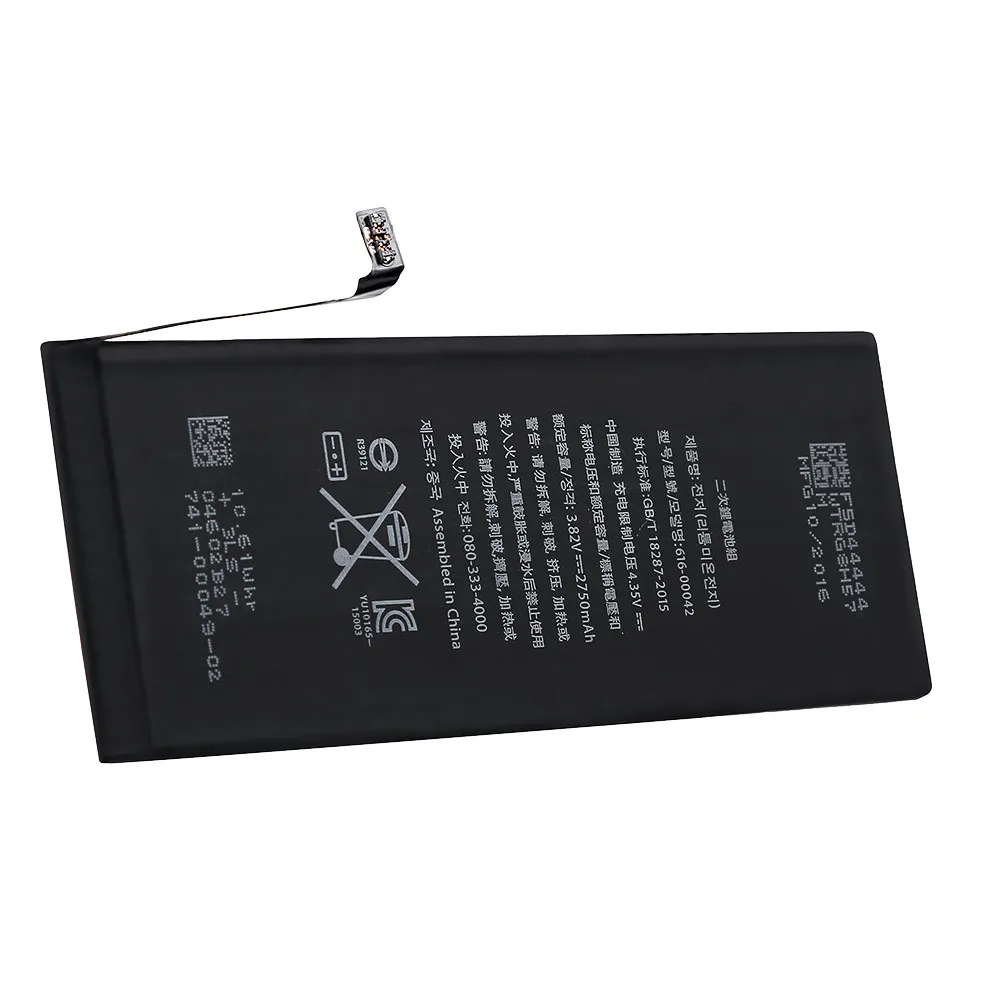 Naujas 2750mAh Li-ion Baterijos Pakeitimas Flex Cable For iPhone 6S Plius daugkartinio Įkrovimo Baterija Išorinės Apsauginės