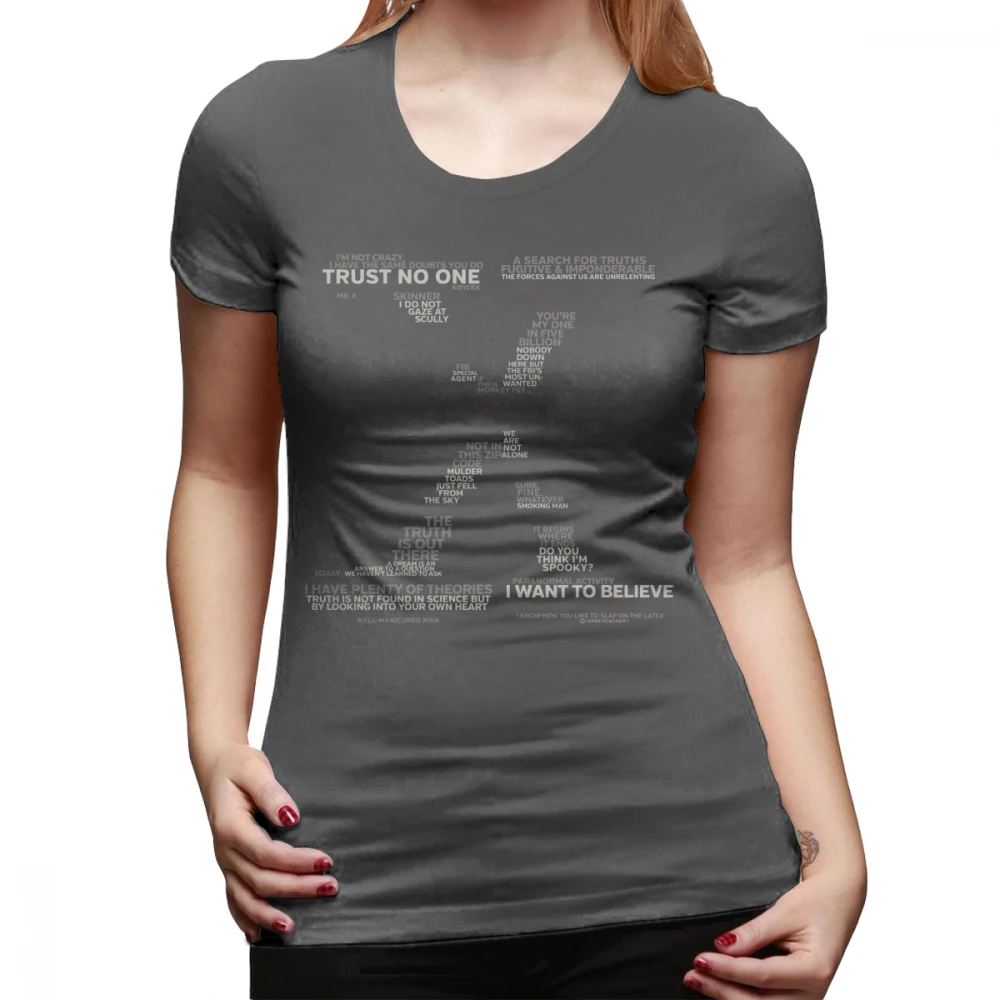 Mulder T-Shirt X Failus, Pilkos spalvos Marškinėliai Spausdinti, O Kaklo Moterų marškinėlius Sidabro Trumpas Rankovės Medvilnės Paprastas Gatvės Stiliaus Ponios Tee Marškinėliai