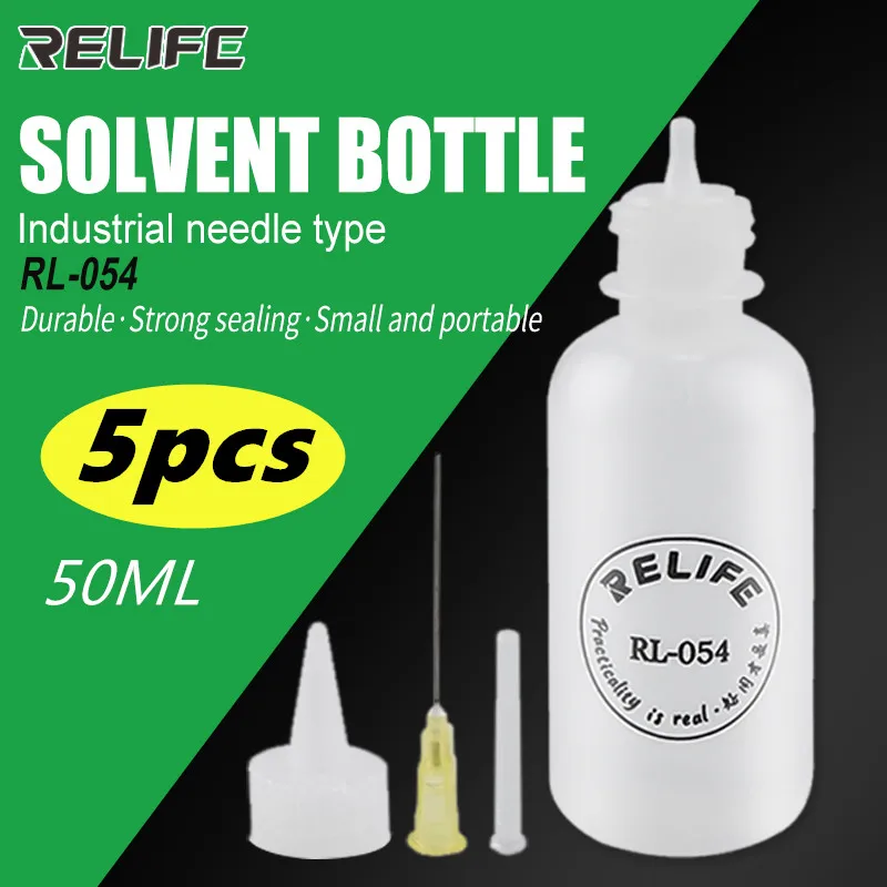 RELIFE RL054 5vnt 50ml Tuščias E-skystis, Plastikiniai Kanifolijos Buteliukai su Dozavimo Adatos Alkoholio Kanifolija Aliejaus Butelis