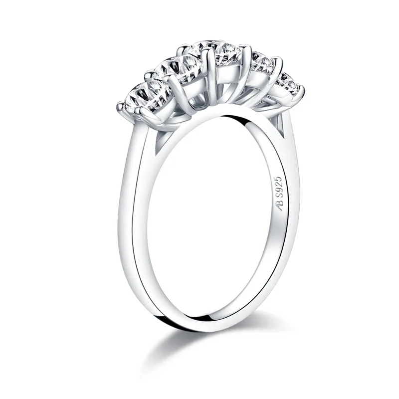 Wong Lietaus Mielas 925 Sterlingas Sidabro Sukurta Moissanite Akmuo Deimantų Vestuvių Vestuvinis Žiedas Fine Jewelry Didmeninės