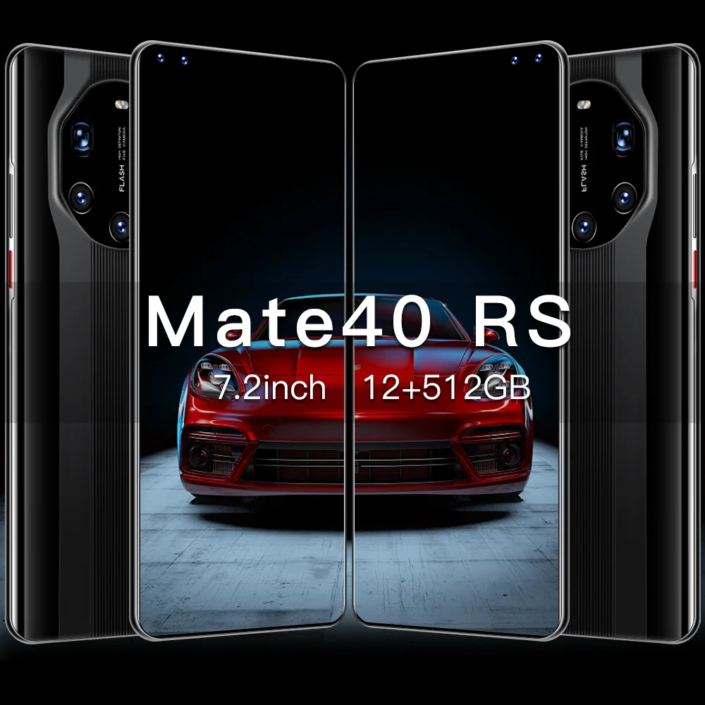 Naujas Pasaulio Versija 7.2 Colių Mate40 RS Smartphone 12 GB 512 GB mobiliųjų Telefonų 24+48MP 4G, 5G Tinklą, 5800mAh GPS WiFi Mobilusis Telefonas