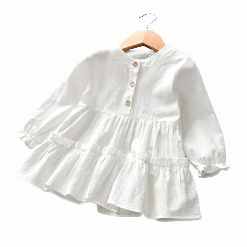 Naujas mergaitėms ilgomis rankovėmis suknelės vaikams medvilnės drabužius pavasario rudens suknelės kūdikių, mergaičių drabužiai princesė vaikų suknelės 7071 04