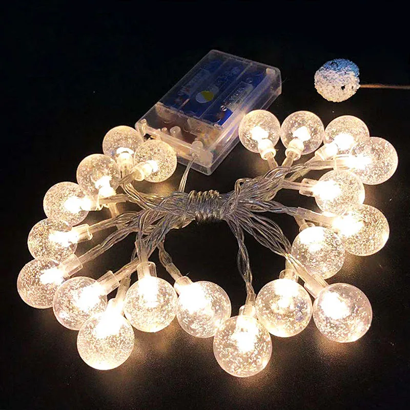 LED Eilutės žibintai su Gypsophila bubble ball Atostogų apšvietimo Pasakų Girliandą Baterija Patalpų Kalėdų Vestuves Decors