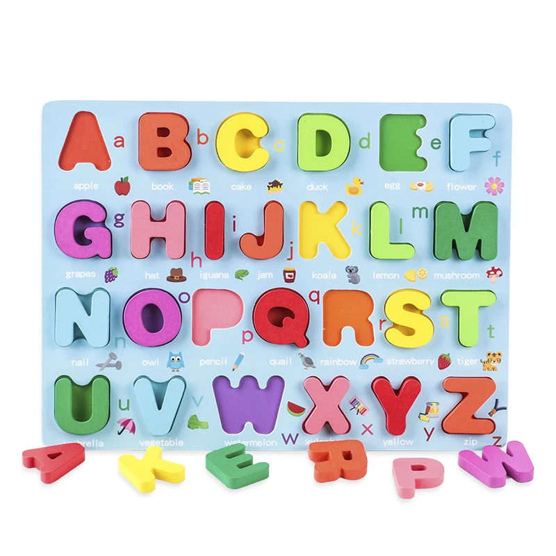 Mediniai žaislai 3D puzzle Montessori skaičius abėcėlė formos porą žaidimas ankstyvojo ugdymo pažinimo švietimo žaislai vaikams baby