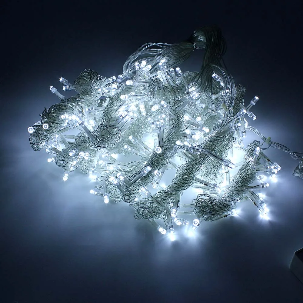 ANBLUB naujieji Metai 8 Režimai, LED Lango Užuolaidėlė String Žibintai 96/300leds Lauko Kalėdų Vakarėlį Vestuvių 