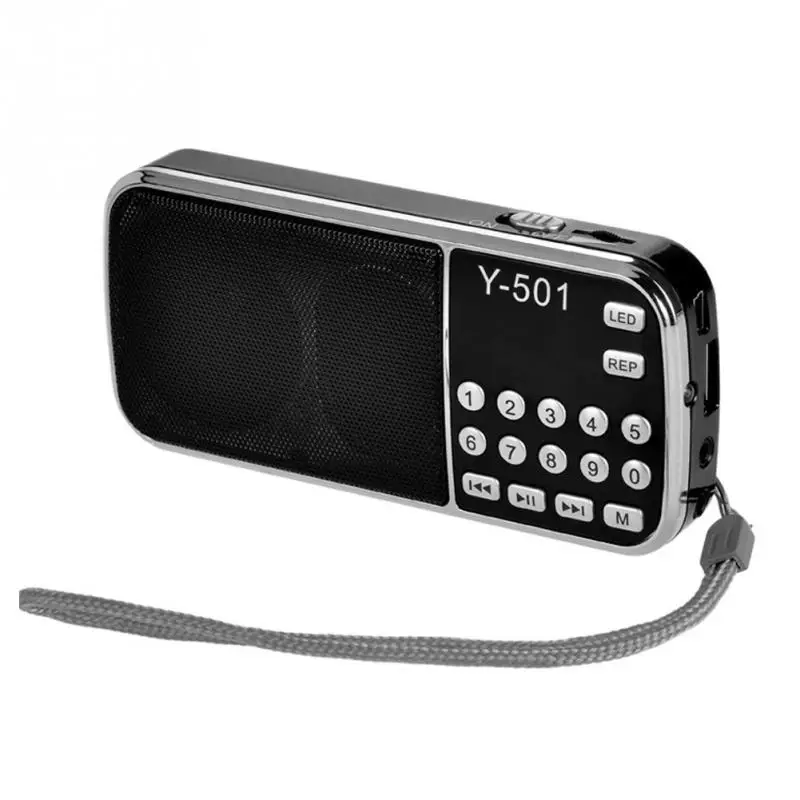 Y-501 Skaitmeninis Susitvarko Vyresnio amžiaus Nešiojamų 3.5 mm Audio Mini LCD Skaitmeninis FM Radijo SpeakerB TF Kortele, Mp3 Muzikos Grotuvas 3W