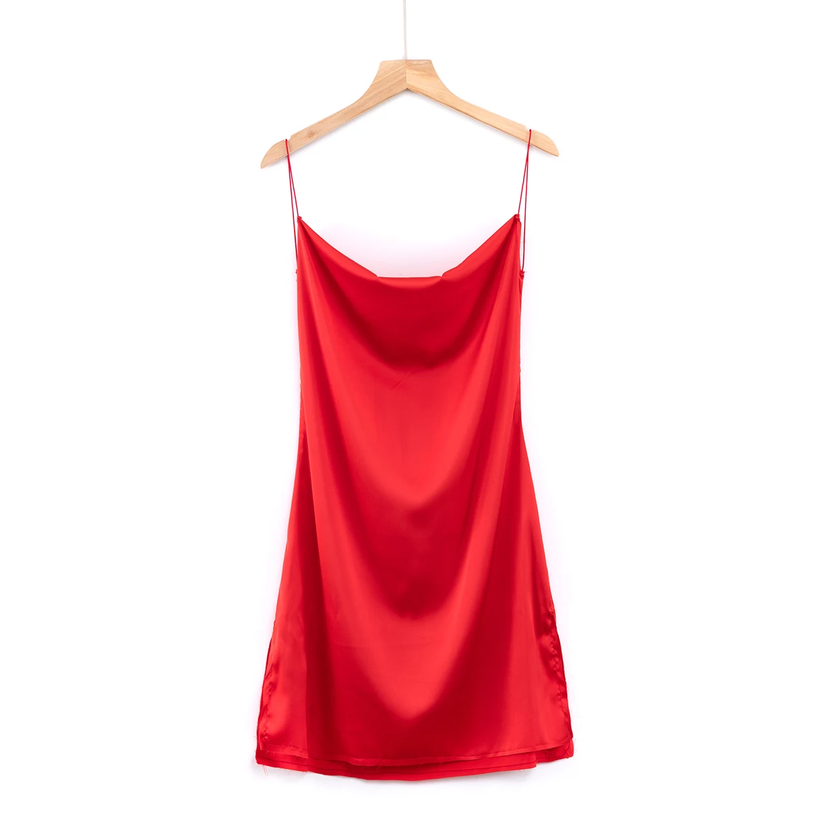 Vasaros slydimo suknelė atsitiktinis seksualus satino suknelė raudonos spalvos, spageti dirželis backless suknelės moteris vakarėlis