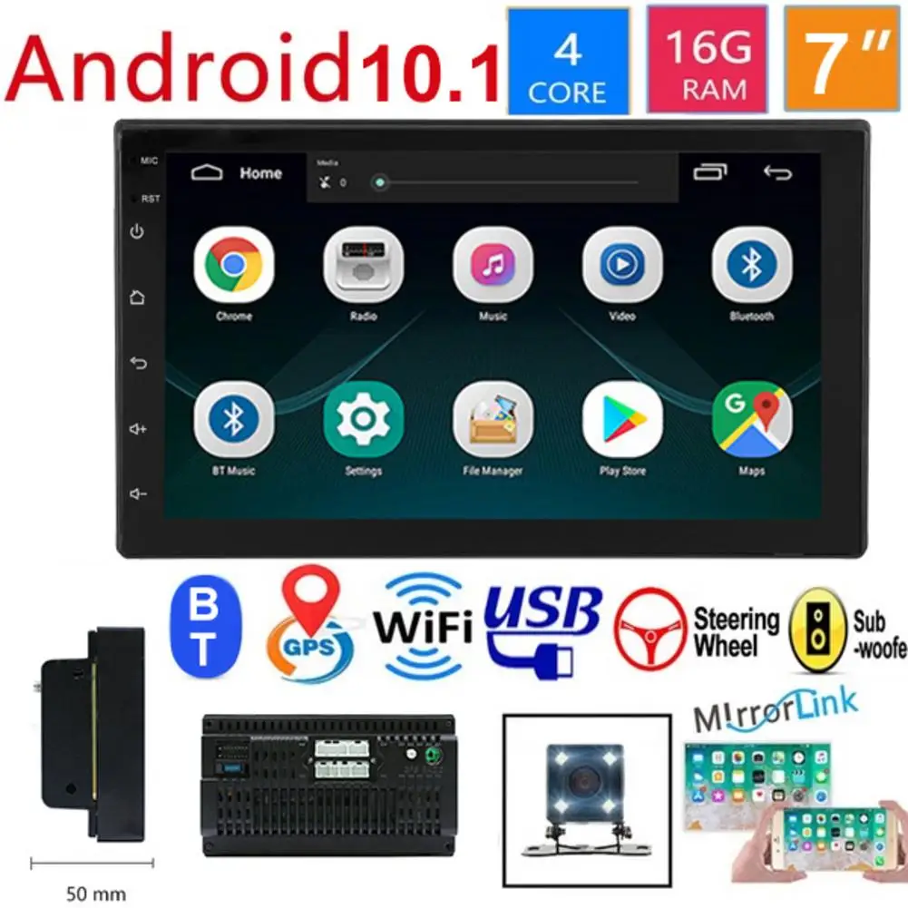 Android 10.1 2din Automobilio Multimedijos MP5 Grotuvas Automobilio Radijo, GPS WIFI Autoradio Jutiklinį Ekraną, 