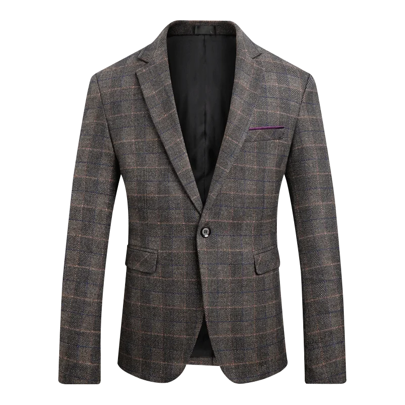 MYAZHOU prekės vyrų pledas vilnos švarkas Slim korėjos vyriški dizaineris dryžuotas kostiumas striukė atsitiktinis verslo socialinės vyrų kostiumas dydis 5XL