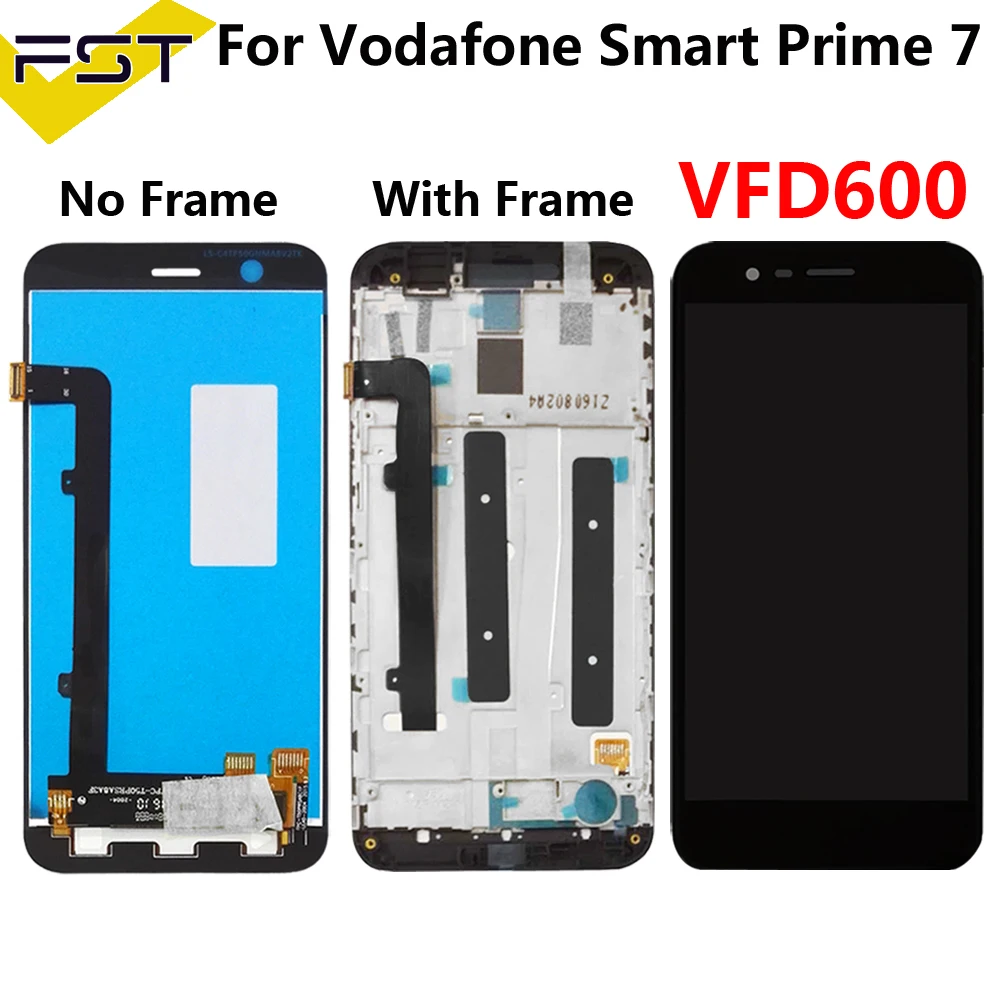 Patikrintas Alcatel Vodafone Smart Premjero 7 VFD600 LCD Ekranas Jutiklinis Ekranas Telefono skaitmeninis keitiklis komplektuojami Su Rėmo+Įrankiai