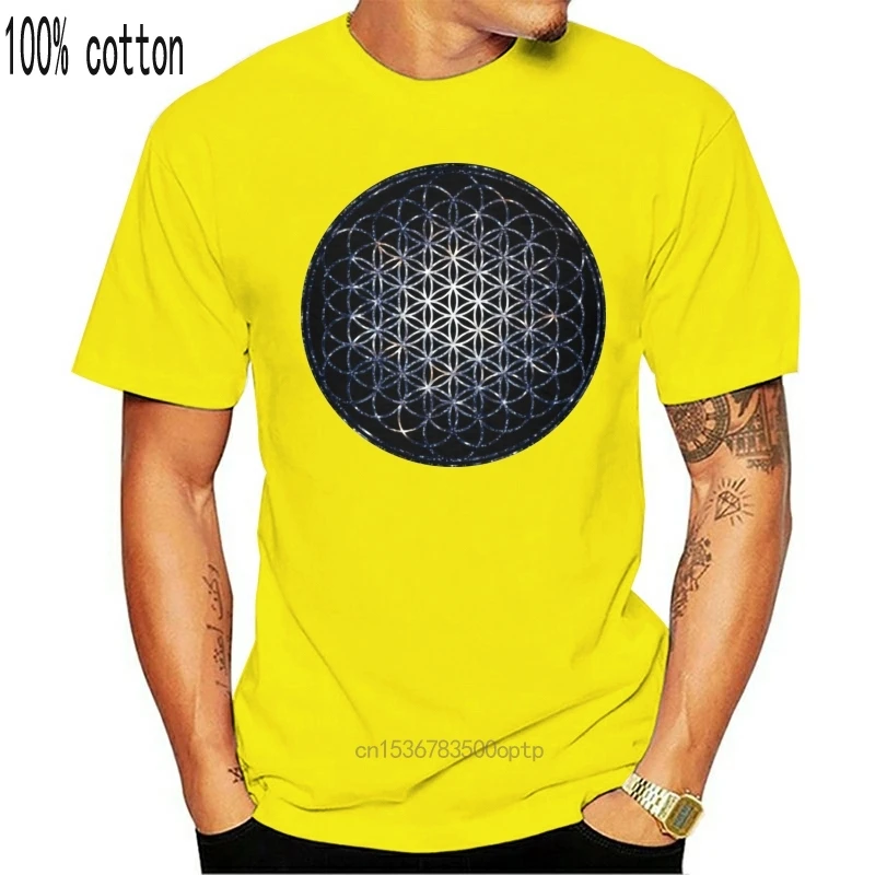 2019 Brand T-shirt Vyrai Mandala T Shirts Gėlių Gyvenimo Sakralinės Geometrijos Viršūnes Tees Medvilnės Grafinis Marškinėlius Žvaigždžių grupės Chic Drabužius