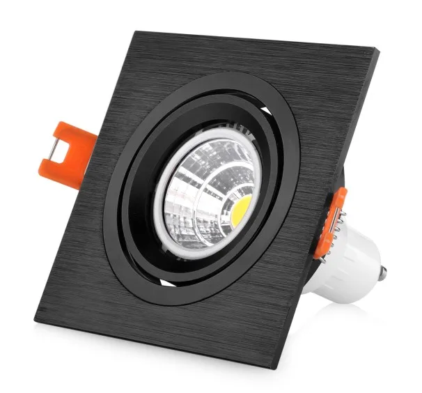 Juoda Embedded Aikštėje Downlight Laikiklis Reguliuojamas Rėmo 9x9cm LED GU10 MR16