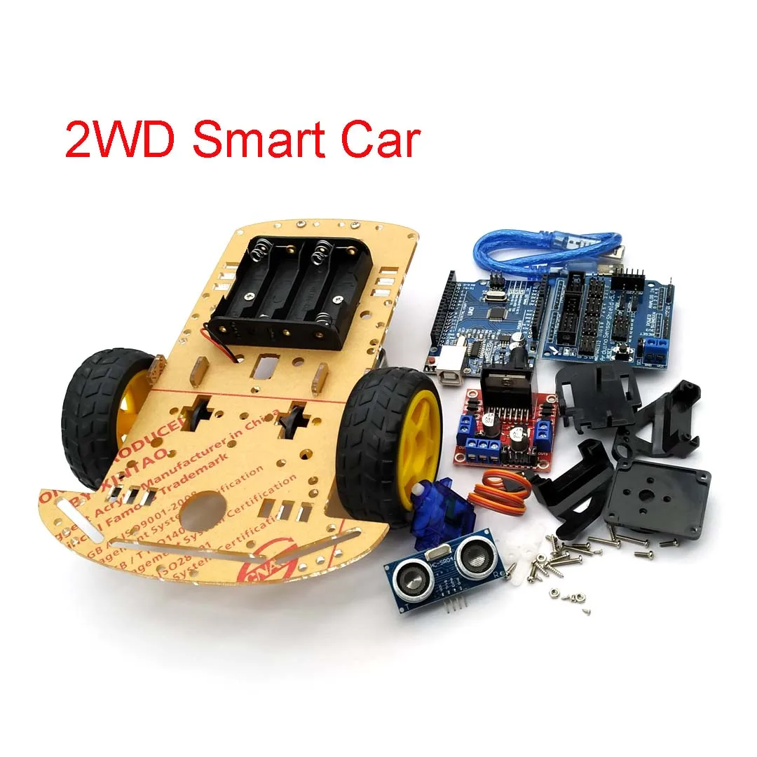 Naujas Išvengti Sekimo Motorinių Protingas Robotas Automobilių Važiuoklės Komplektas, Kodavimo Greitis Baterija Lauke 2WD Ultragarso Modulis Arduino Rinkinys