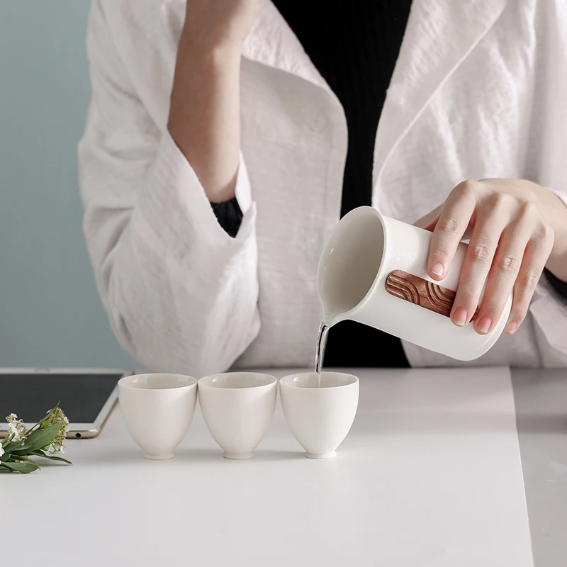 LUWU keramikos virdulys su 3 puodeliai kinų arbatos rinkiniai drinkware